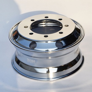 Llantas de semi camión cromadas al agua 19,5 ruedas de aluminio 19,5x7,5 ruedas de camión de aluminio forjado de tamaño estándar americano - Product Image 6