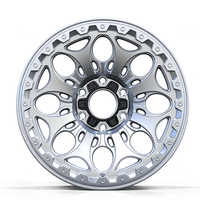Rines de 17 y 18 Pulgadas, 6x130, 6x114.3, 6x139.7, 5x114.3, 4x4, Plateados, Diseño Cóncavo, Estilo Beadlock, para Vehículos Todoterreno y Camionetas