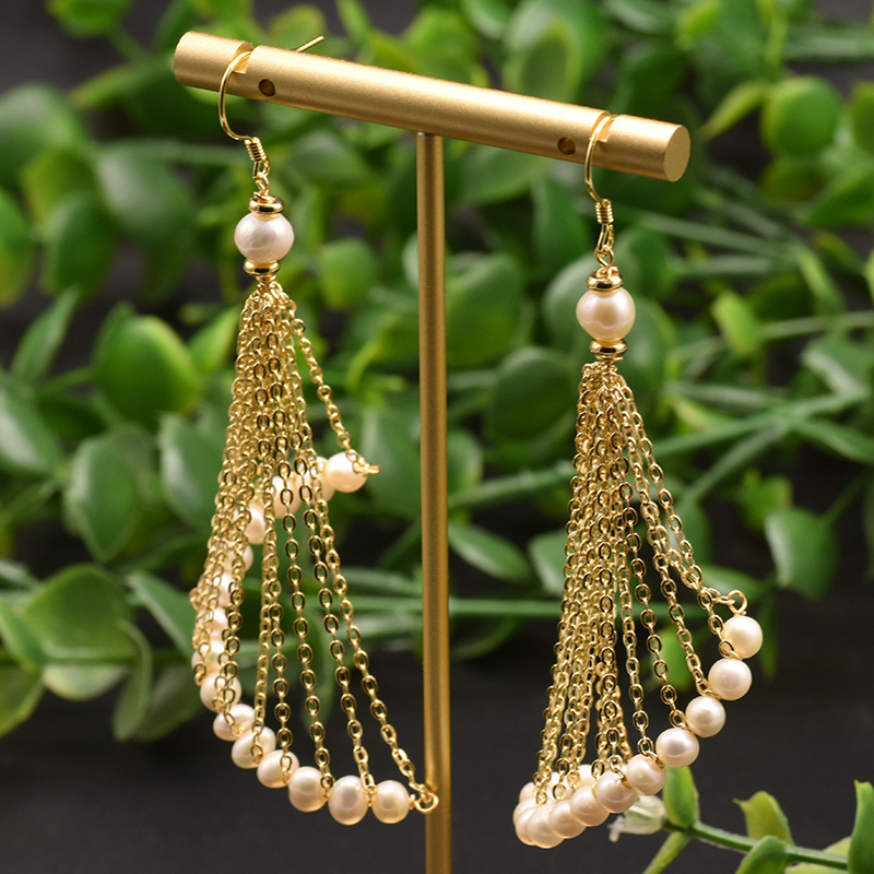 GE0656-4 Spiral Tassel Earring Set