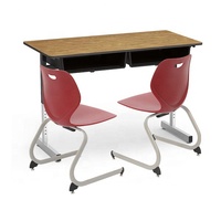 Ensemble de bureau et chaise d'école moderne en métal, réglable en hauteur avec tiroirs