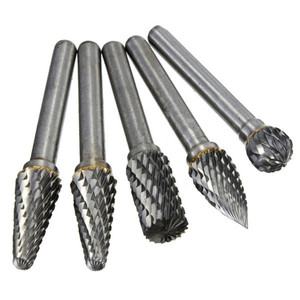 Ensemble de 5 fraises rotatives en carbure de tungstène de haute qualité, tige de 1/4 pouce, 10 mm, outil de gravure CNC <span class=keywords><strong>Drillpro</strong></span> Rb29 - Product Image 3