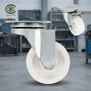 Roulettes pivotantes en polypropylène avec plaque supérieure en acier, 1,5 pouce, capacité légère 30-45 kg, sans frein, pour chariots de meubles et armoires - Product Image 2