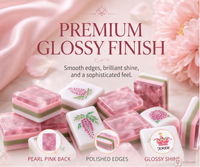 Ensemble de Mahjong américain classique rose gravé sur mesure, tuiles en acrylique de luxe, écologiques et portables, cadeau haut de gamme pour 4 joueurs