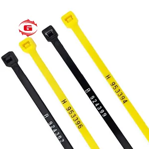 8 Inch 40 Lbs Wire Cable Zip Tie Yellow Nylon For Tidy with printing logo steel silicon screw customised