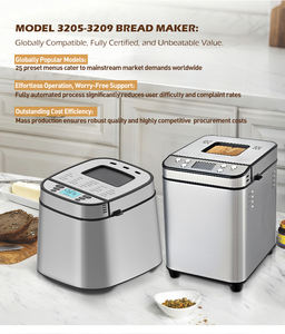 Máquina para Hacer Pan Automática Compacta Eléctrica SOHEF, Carcasa de Acero Inoxidable <span class=keywords><strong>Sin</strong></span> <span class=keywords><strong>Gluten</strong></span>, Dispensador Doble, Panel de Vidrio, Regalo para el Hogar - Product Image 5