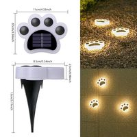 Nouveau Design Creative Cat Paw Foot Print Lights extérieur escalier voie cour étanche ip67 led lampe de jardin à énergie solaire