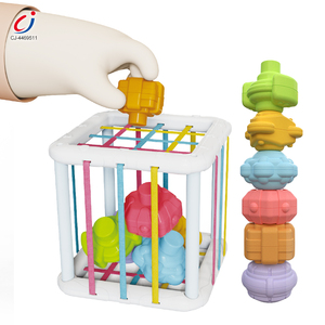 Chengji Baby Montessori Learning <strong>Toy</strong> Colorful Soft Rubber 4in1 Sensory <strong>Toy</strong> Set Stackable Blocks Sensory Training Children's <strong>Toy</strong> - Product Image 2