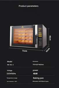 Horno Eléctrico Comercial con Circulación de Aire Caliente, Diseño de Cuatro Niveles con Temporizador y Pulverizador para Resultados de Horneado Uniformes - Product Image 3