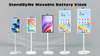 TV Portabel Pintar VETO 21,5 Inci Putih Grosir Android Layar Nirkabel Baterai 5 Jam Lampu Latar LED LCD Interaktif