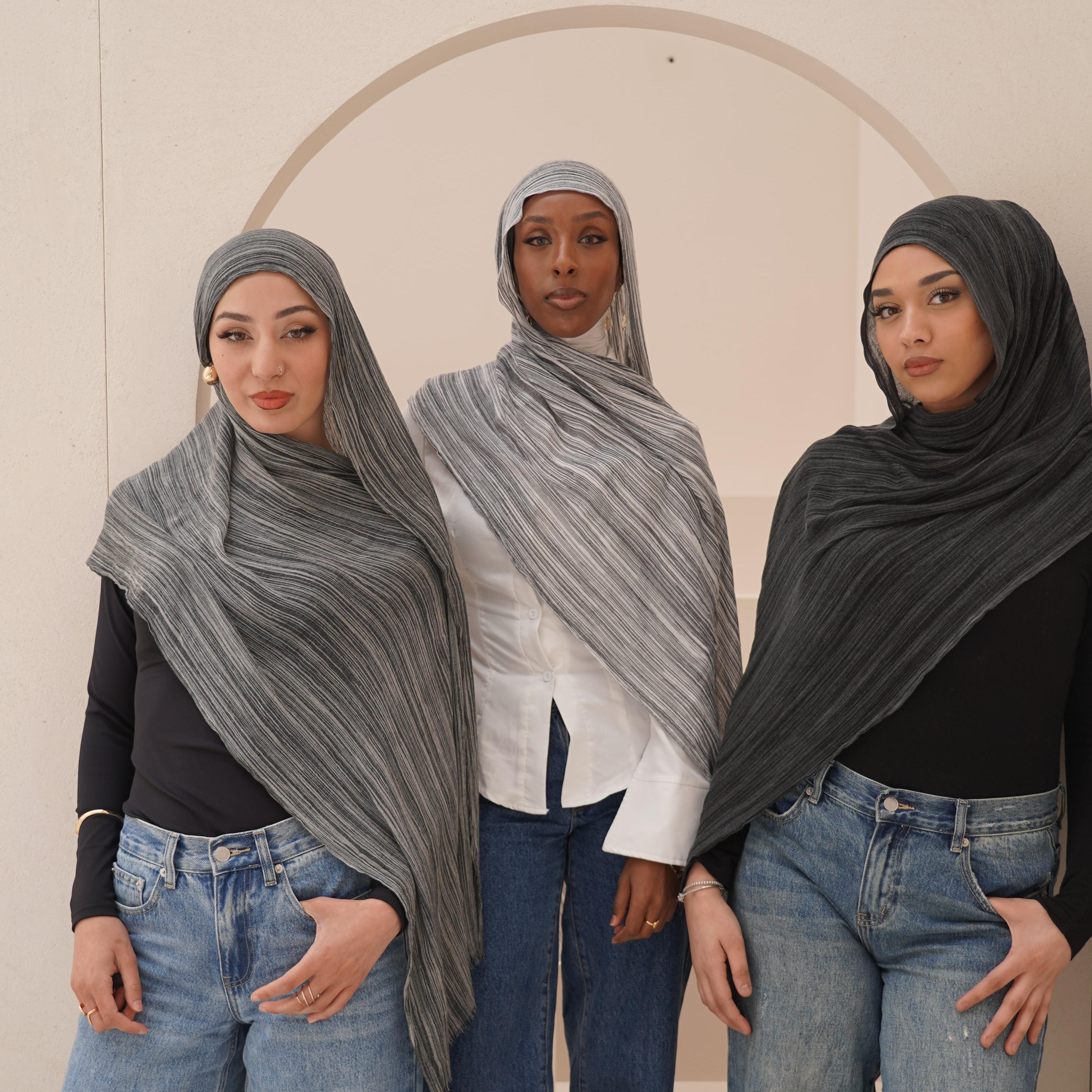 Beautiful Muslim Islamic Hijab Scarf With Flower & Diamonte Lace - Girls Teen Adult Women