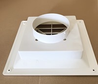 Diffuseur de plafond carré en ABS épaissi 400x400mm, grille d'aération HVAC à 4 voies avec adaptateur de conduit rond de 200mm pour bureau et maison