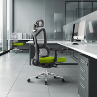 Chaise de bureau ergonomique en maille à dossier haut, pivotante, pour salle de réunion, vente directe d'usine