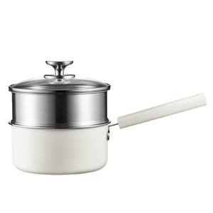 Marmite vapeur Midea avec couvercle, poêle antiadhésive blanche 18 cm pour cuisinière à induction - Product Image 1