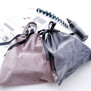 Pochette de rangement pour bijoux en velours avec logo personnalisé, sacs à cordon en velours pour bijoux, cadeau - Product Image 2