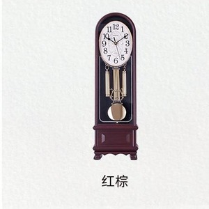 Vintage Wall <b>Clock</b> Rectangular Reddish Brown Single Sided Scanning <b>Mechanism</b> Home Decoration Living Room Ornament - Product Image 2