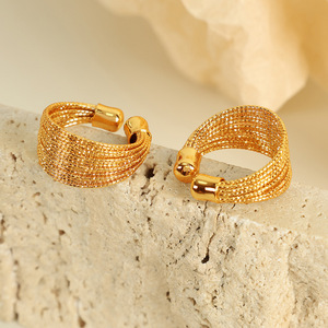 Huggie Earrings <b>Gold</b> Multi Layered C <b>Ring</b> Women's Party Jewelry <b>Set</b> Zinc Alloy Fashion Earrings - Product Image 2