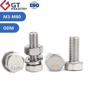 Boulon à tête hexagonale et écrou <span class=keywords><strong>en</strong></span> acier inoxydable M10-M100 SS 317L 310S S31703 S31008 <span class=keywords><strong>EN</strong></span> 1.4438 1.4845 Tige filetée 2520 0Cr25Ni20 - Product Image 1
