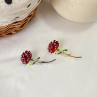 Bros Pin Bunga Anyelir 3D Retro dari Paduan Logam, Bergaya Elegan Kreatif untuk Mantel & Selendang, Hadiah Pernikahan untuk Unisex