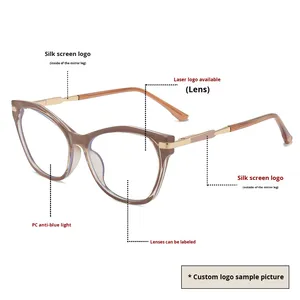 Cross-Border TR Metal Pin Anti-Radiación Gafas de computadora New South Blue Light Blocking Spring bisagra Marcos de Anteojos - Product Image 4