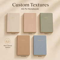 Cahier d'École Pastel A6/A5 Personnalisable Couverture en Cuir PU Souple Portable Journal Journal Papier Ligné Scrapbook Cahier de Papeterie
