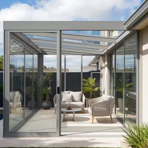 Pergola <span class=keywords><strong>bioclimatique</strong></span> moderne automatique en aluminium pour patio extérieur, verrière de jardin à haute transmission lumineuse en verre trempé - Product Image 2