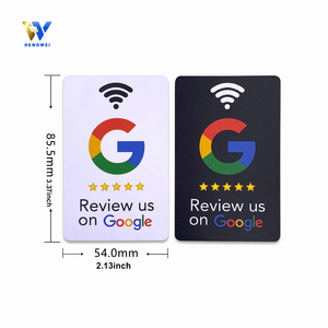 Tarjeta NFC 213/215/216 de Venta Caliente, Tarjeta de Visita Social con Código <span class=keywords><strong>QR</strong></span> Modificable, Tarjeta RFID con NFC de 13.56MHz, Tarjeta de Reseñas de Google - Product Image 1