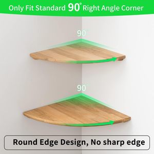 Étagère murale en bois en forme d'éventail, support d'angle pour plantes et décorations, support de rangement polyvalent durable - Product Image 4