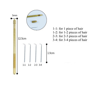 Herramientas para Extensiones de Cabello 4 Agujas de Tejer 1 Soporte de Cobre Ventilador y Ganchos de Ventilación para Hacer Pelucas - Product Image 2