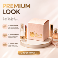 Emballages cadeaux cosmétiques pliables en papier rose pour rouge à lèvres et parfum, avec estampage à chaud doré personnalisé, laminage brillant, recyclables