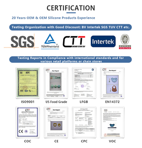 ชุดภาชนะอาหารสำหรับเด็กทารกทำจากซิลิโคน4ชิ้นพร้อมช้อนชุดป้อนอาหารปราศจากสาร BPA พร้อมถ้วยจิบโลโก้ตามสั่ง - Product Image 6