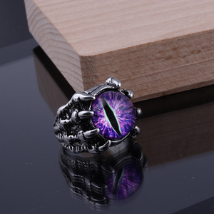 Nouvelle version coréenne – Bague ajustable ouverte avec crâne et opale pour homme - Product Image 4