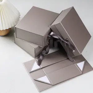 Caja de regalo de papel de almacenamiento plegable magnética cosmética impresa de lujo embalaje para caja de regalo plegable de papel magnético