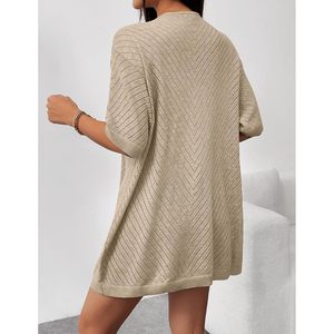 Cárdigan ligero de verano para mujer, manga corta, cuello en V, tejido calado, frente abierto, ropa informal - Product Image 5