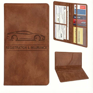 Porta Tarjetas de Coche de PU para Hombre y Mujer, Organizador de Documentos de Fácil Acceso, Accesorios para Coche OEM ODM, Porta Tarjetas de Registro y Seguro de Coche - Product Image 1