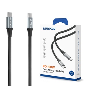 ESEEKGO ES-C100 USB-C ถึง USB-C 100W/6A 1M/3.3FT ไนลอนสายชาร์จข้อมูลแบบเร็วป้องกันการแตกหักสำหรับสมาร์ทวอทช์คอมพิวเตอร์หูฟัง - Product Image 3