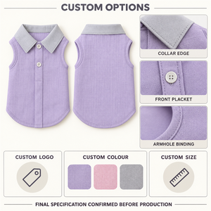 Cute Solid Color Dog <b>Vest</b> <b>Purple</b> Breathable All Seasons Wear for Small Dogs Simple Style Pet Clothes - Product Image 2