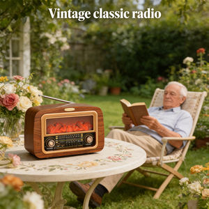 <span class=keywords><strong>Radio</strong></span> rétro classique Estyle NS-904BT AM/<span class=keywords><strong>FM</strong></span> avec lecteur USB/TF - Rechargeable 1500-2000mAh, article de décoration portable pour la maison - Product Image 4