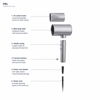 Sèche-cheveux ionique 1800W avec moteur DC, fonction air froid, concentrateur, filtre amovible, protection contre la surchauffe, OEM ODM