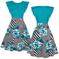 Robes de carrière noires pour femmes, manches à volants, tenue de cérémonie moderne, robe évasée, robe vintage, robe de soirée