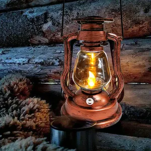 Aolaigle Lampu Taman Luar Ruangan Tenaga Surya, Lampu Minyak Tenaga Surya Berkedip Tanpa Api Led Dekorasi Lentera Gantung