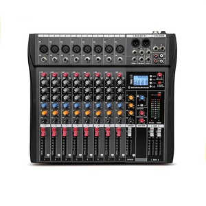 Mixer Audio Profesional 8 Saluran CT-8, Kontroler <span class=keywords><strong>DJ</strong></span> Profesional dengan Phantom Power 48V Terintegrasi, Efek MP3/BT/USB - Product Image 1