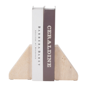 Fermalibri triangolari in travertino, accessori moderni ed eleganti per libreria, decorazioni da tavolo per la casa. - Product Image 3