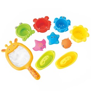 Juego de Juguetes de Playa para Bebés, Vasos Apilables, Red de Pesca, Animales Marinos, Plástico Libre de BPA, Juguete Educativo para Niños Pequeños - Product Image 1