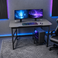 Bureau de jeu ergonomique noir avec support pour console, fabricant de bureaux PC ergonomiques, table de jeu RGB, bureau Esports pour joueurs