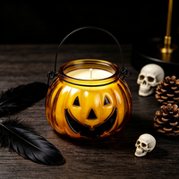 Bougie parfumée en cire de soja pour Halloween, pot citrouille Jack O'Lantern, décoration d'intérieur, cadeau