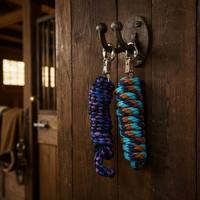 Corde de trelage tressée pour chevaux avec mousqueton robuste, équipement équestre durable à quatre brins pour l'entraînement équestre