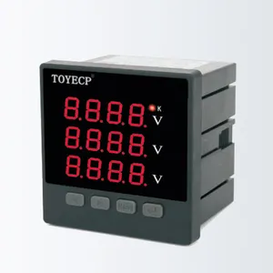 China Manufacture Professional Three Phase AC Digital Voltmeter 80*80mm Customizable Size Panel Type Energy Meter