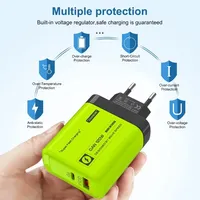 2 Port 120W Pengisi Daya USB C Pengisian Cepat 3.0 Tipe C Pengisi Daya Ponsel USB Adaptor Pengisian Cepat Untuk Samsung iPhone 15 Xiaomi Huawei