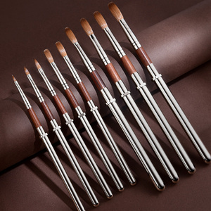 Poils de Kolinsky de haute qualité, acrylique MAX 14 #   16 #   Pinceau à ongles professionnel de luxe en bois rouge pour la peinture sur ongles - Product Image 4