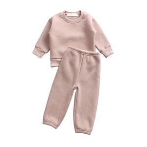 ชุดเสื้อผ้าเด็กขายส่งแบบหนา ชุดจั๊มสูทเด็กผู้หญิงผ้าฟลีซสีพื้น - Product Image 6